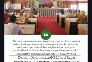 Dandim Kodim 0410/KBL Ikuti Rapat Penilaian KLA dari Tim Kementerian PPPA