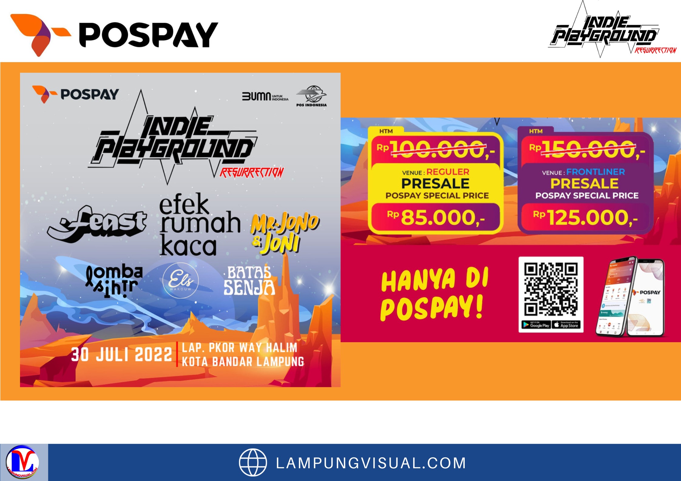 Indie Playground Lampung: Pospay Masih Siapkan Harga Tiket Spesial!!